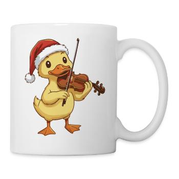 Weihnachts-Duck-Vogel spielt Geigenkunst - Tasse - Weiß - Rechts