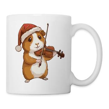 Cobaye de Noël Animal jouant du violon - Mug blanc - blanc - Droite