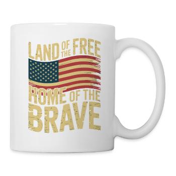 Land of the Free - USA Vintage Flag - Mug - white - Right