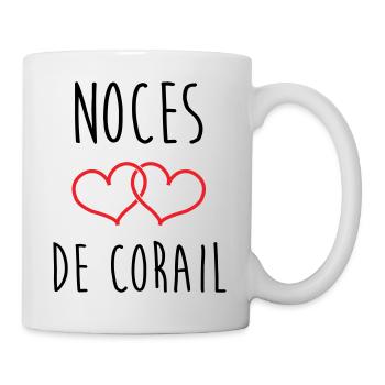 Noces de Corail 11 ans de mariage - Mug blanc - blanc - Droite