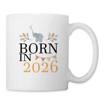 Born in 2026 Baby Elephant Soon Mom Gift - Mug - white - Right