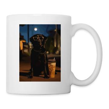 Night Poodle with Sunglasses - Mug - white - Right