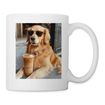Sunglasses Dog Latte Enjoyment - Mug - white - Right