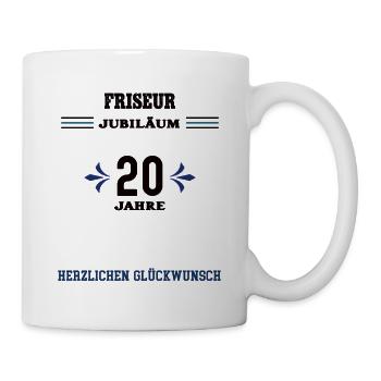 Friseur 20 Jahre Jubiläum zwanzig jähriges Jubi - Tasse - Weiß - Rechts