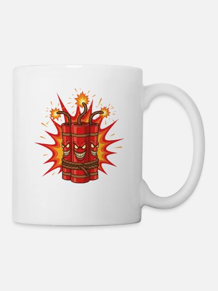 Explodierendes Dynamit-Kunst - Tasse - Weiß