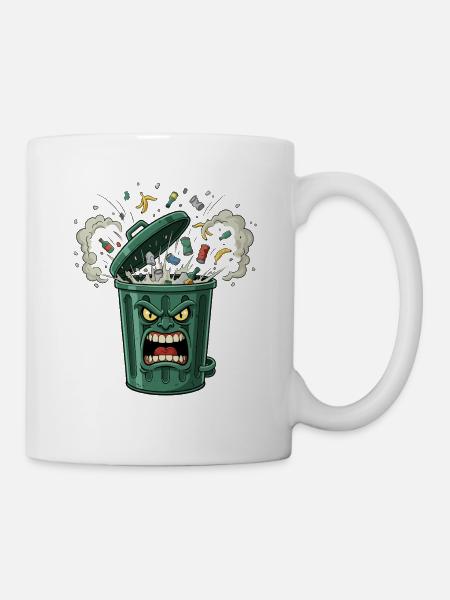 Wütender Mülleimer Chaos - Tasse - Weiß