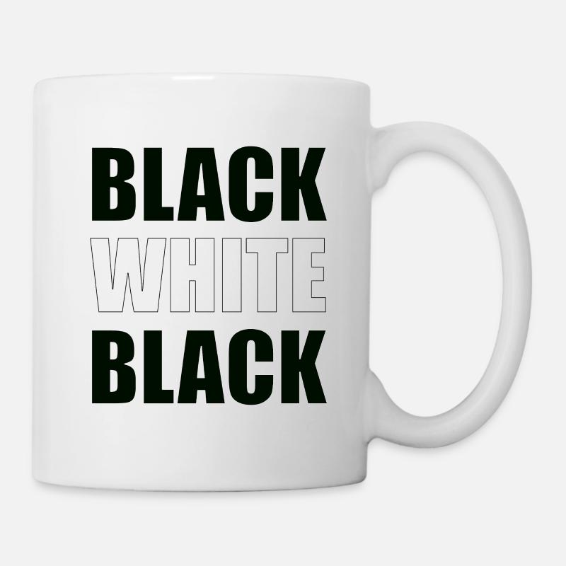 Le noir est blanc c’est noir – Typographie minimale - Mug blanc - blanc