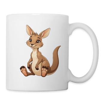 Kuscheliges Känguru Cartoon - Tasse - Weiß - Rechts