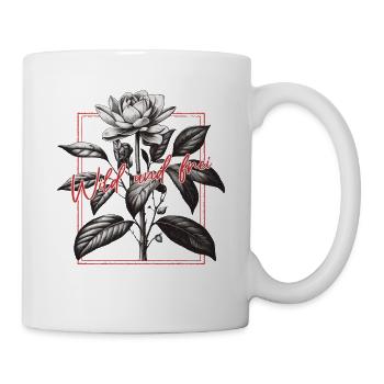 Vintage Blumen Design - Tasse - Weiß - Rechts