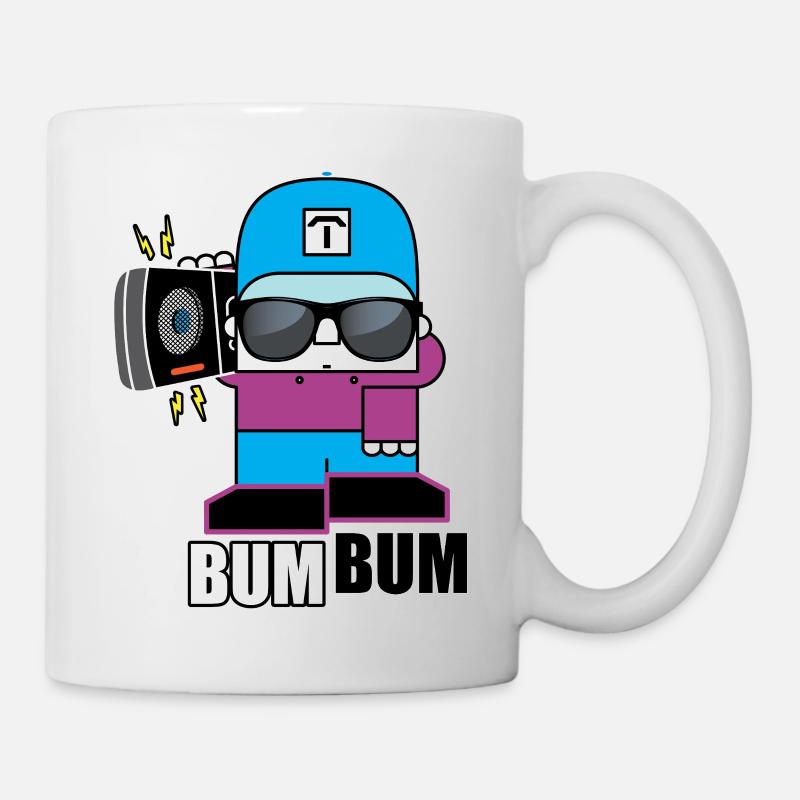 BoomBox Buddy Retro Tee - Tasse - Weiß