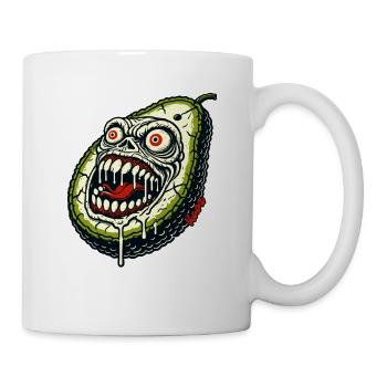 Gruselige Monster Avocado - Tasse - Weiß - Rechts