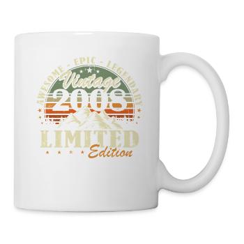Cadeau d’anniversaire vintage vintage 2008 rétro - Mug blanc - blanc - Droite