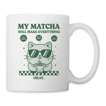 Mon matcha va tout arranger. Drôle de matcha. - Mug blanc - blanc - Droite