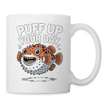 Puff Up Your Day - Puffer Fish Fun - Mug - white - Right