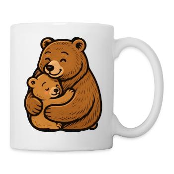 Mama und Jung Bären Umarmung - Tasse - Weiß - Rechts