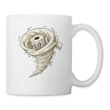 Tornado made of toilet paper with grimace - Mug - white - Right