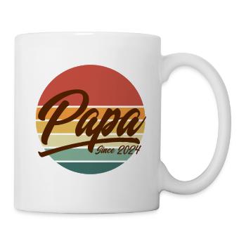Papa depuis l’année 2024 Retro Sunset Est - Mug blanc - blanc - Droite