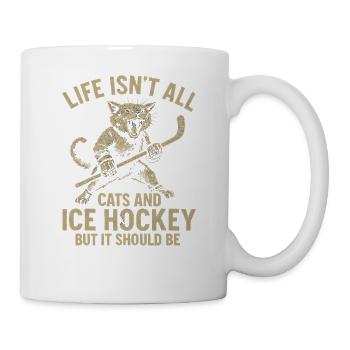 Hockey Katze Humor Eishockey Fan Geschenkidee - Mug - white - Right