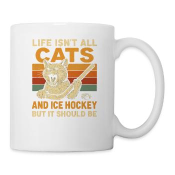 Hockey Katze Humor Eishockey Fan Geschenkidee - Mug - white - Right