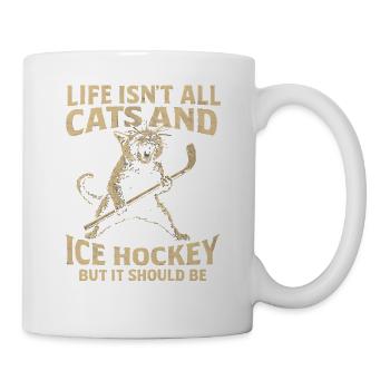Hockey Katze Humor Eishockey Fan Geschenkidee - Mug - white - Right