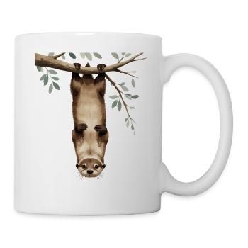 Otter am Ast – verspielt in Baumkronen - Tasse - Weiß - Rechts