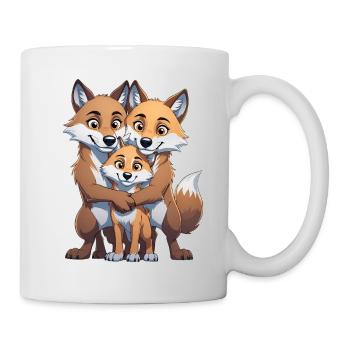 Wolfsfamilie Trio - Tasse - Weiß - Rechts