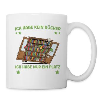 Rat de bibliothèque : j’ai un problème d’espace - Mug blanc - blanc - Droite