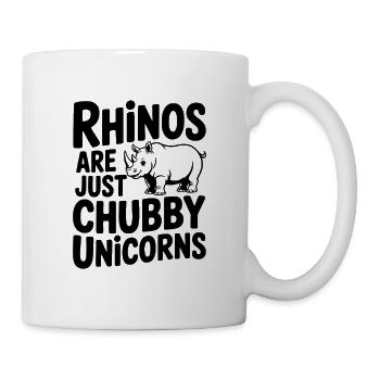 Rhinos Are Just Chubby Unicorns - Mug - white - Right