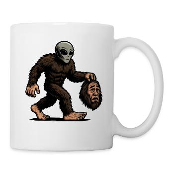 Bigfoot Alien Sasquatch UFO Science Fiction - Mug - white - Right