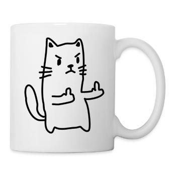 Doigt d’honneur du chat - Mug blanc - blanc - Droite
