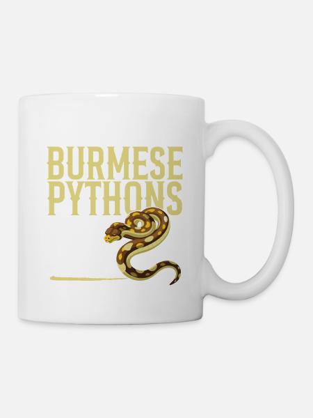 Burmesische Python HDE Schlangen-Stofftier-Reptil - Tasse - Weiß