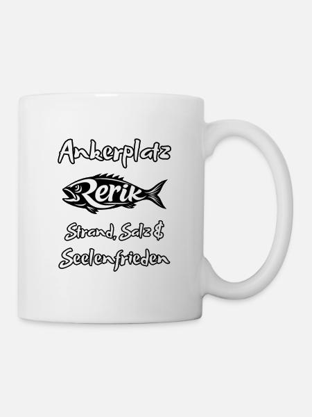 Ankerplatz Rerik Strandszene - Tasse - Weiß