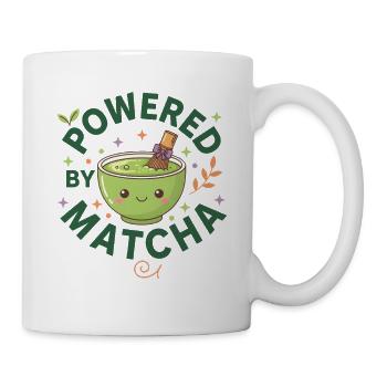 Powered By Matcha Funny Green Tea Matcha Lover - Tasse - Weiß - Rechts