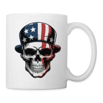 USA Totenkopf - Design du Crâne Patriote - Mug blanc - blanc - Droite