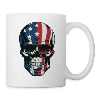 USA Totenkopf - Design du Crâne Patriote - Mug blanc - blanc - Droite