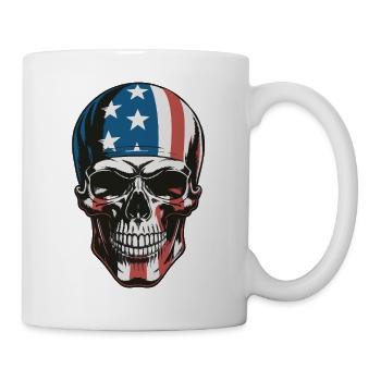 USA Totenkopf - Design du Crâne Patriote - Mug blanc - blanc - Droite