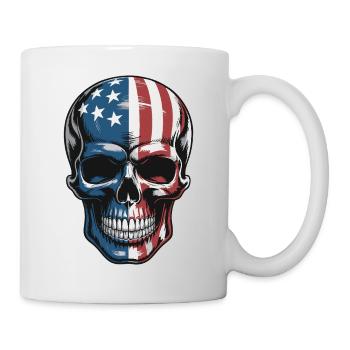 USA Totenkopf - Design du Crâne Patriote - Mug blanc - blanc - Droite