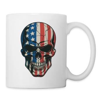 USA Totenkopf - Design du Crâne Patriote - Mug blanc - blanc - Droite