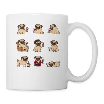 Funny Pug Wine Dog Wine Lover - Mug - white - Right