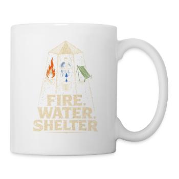 Prepper Survivalist Fire Water Shelter - Mug - white - Right