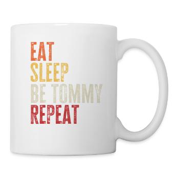 Iss, schlaf, sei Tommy, wiederhole Retro-Name - Tasse - Weiß - Rechts