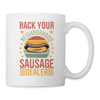Soutenez votre vendeur de saucisses de quartier - Mug blanc - blanc - Droite