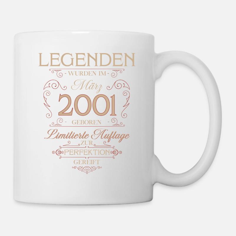 25. Geburtstag Geschenk März 2001 Vintage Retro - Kop/krus - hvid