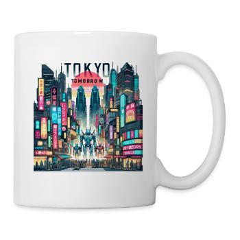 Tokio Neonrobotik Morgen - Tasse - Weiß - Rechts