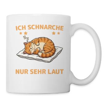 Sleeping Cat Tired Pet Cuddling - Mug - white - Right