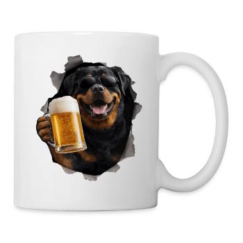 Rottweiler Bier - Tasse - Weiß - Rechts