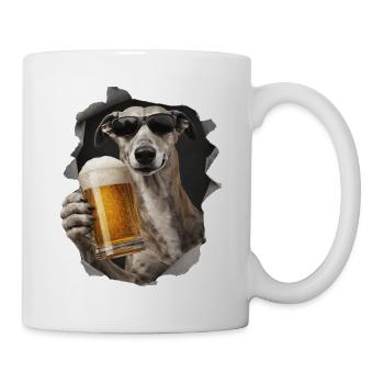 Windhund Bier - Tasse - Weiß - Rechts