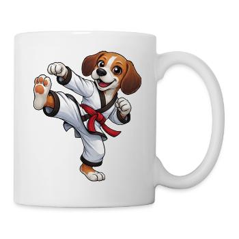 Beagle Hund Kampfsport Karate Japanisch Tradition - Tasse - Weiß - Rechts