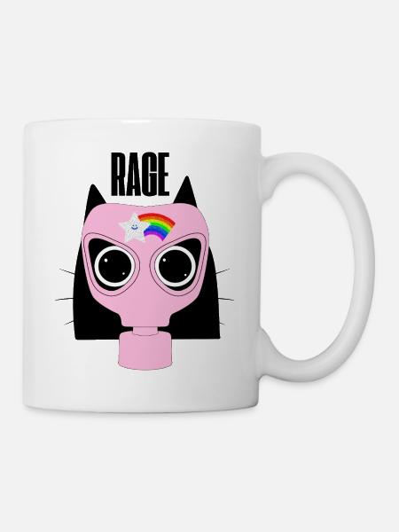 Rage Kitty Cat Protest - Tasse - Weiß