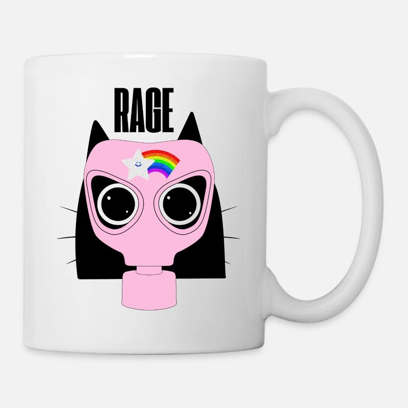 Rage Kitty Cat Protest - Tasse - Weiß